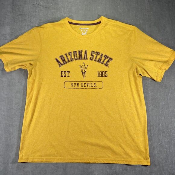 Arizona State Sun Devils Yellow Short Sleeve Tee T-Shirt Men's Size L Large - Picture 2 of 4